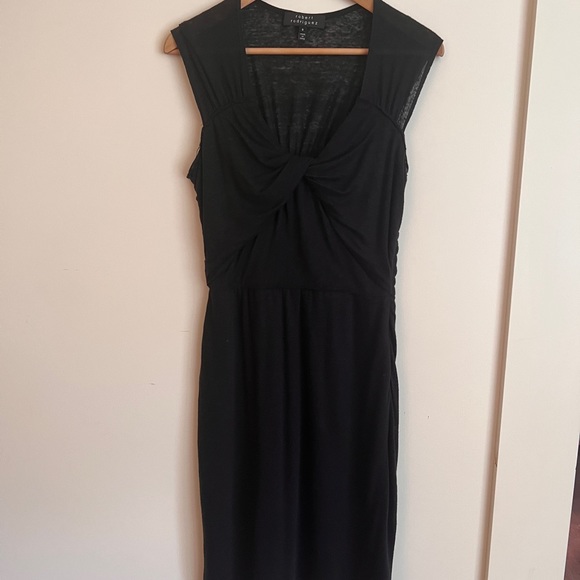 Black ROBERT RODRIGUEZ Dress sz 6- 100% linen - Picture 2 of 9